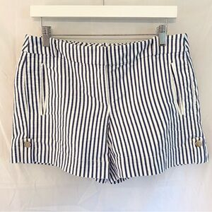 White House Black Market Blue/White Striped Shorts Size 4